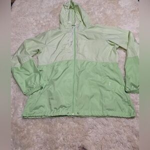 Columbia Mint Green Hooded Windbreaker/Jacket Women’s Size Large EUC